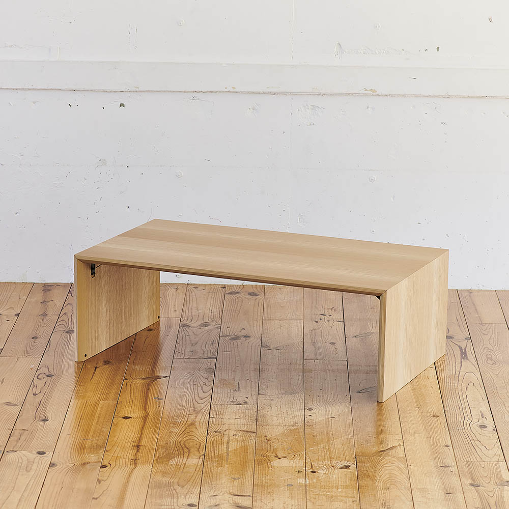日本製 折りたたみテーブル 【幅75cm ナチュラル×ブラック】  木製