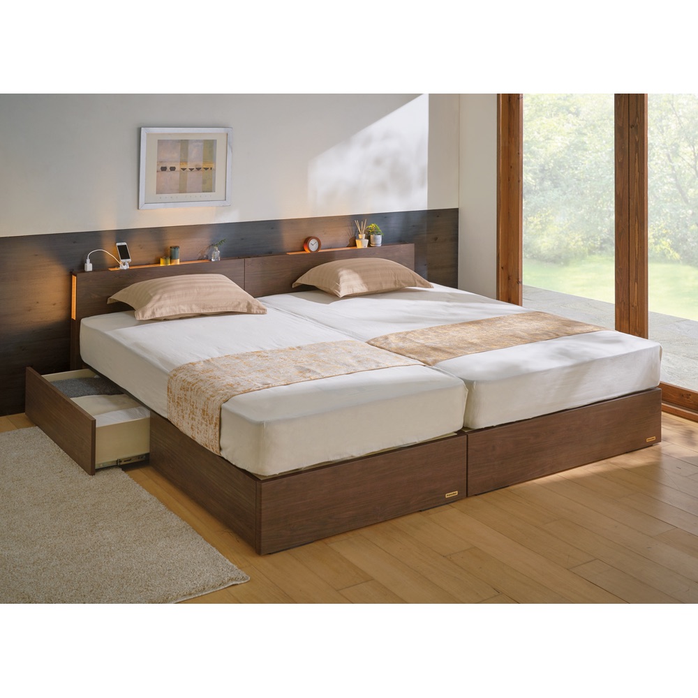 FranceBed/フランスベッド ほのかな照明付き引き出し付きベッド