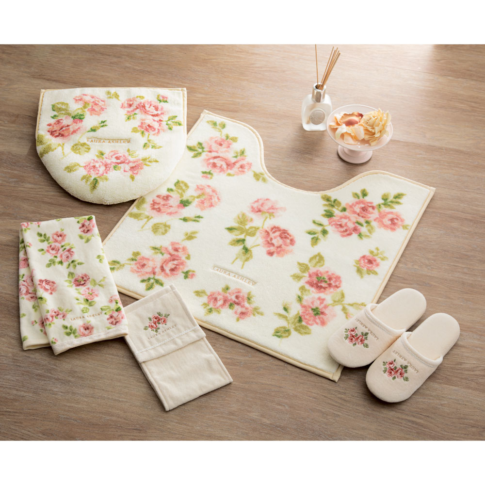 LAURA ASHLEYのトイレマット&蓋カバー - バス・洗面所用品