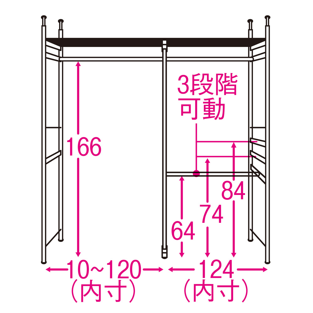 パイプハンガー 衣類収納 ウォークインクローゼット - dショッピング