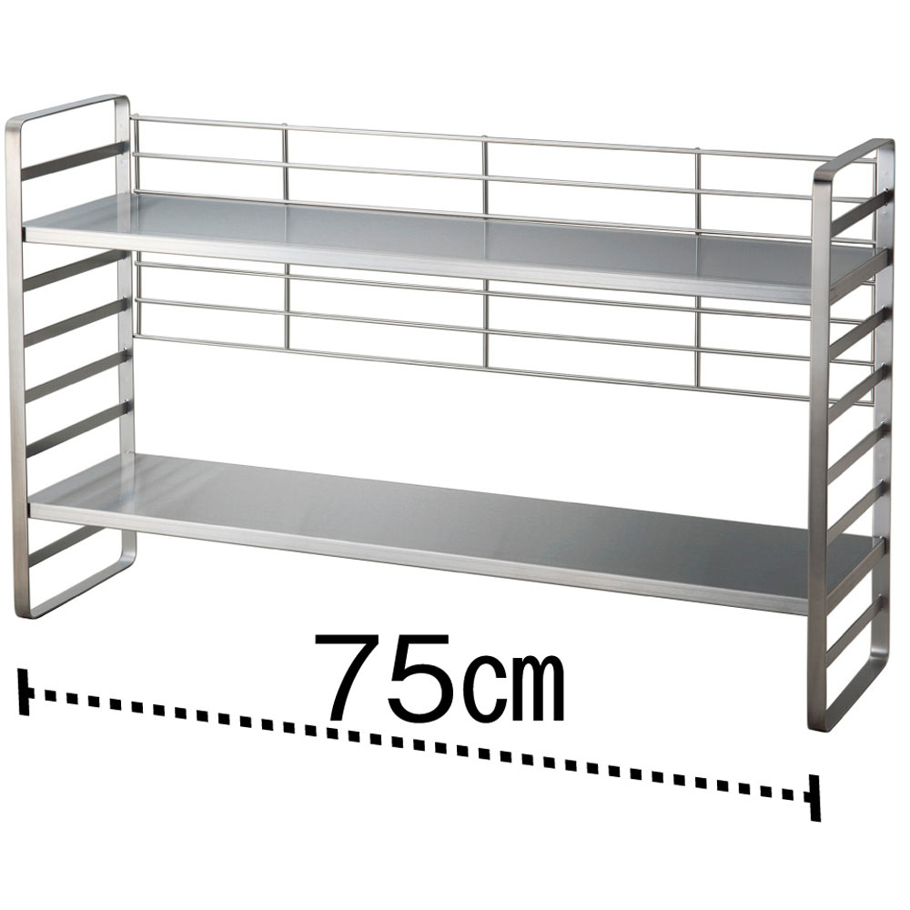 dショッピング |キッチン 家電 キッチン収納 水切り シンク下 コンロまわり収納 出窓にも使えるオールステンレス頑丈ラック 幅75cm 680910  | カテゴリ：キッチン収納・食品棚の販売できる商品 | ディノス (0311296500623)|ドコモの通販サイト