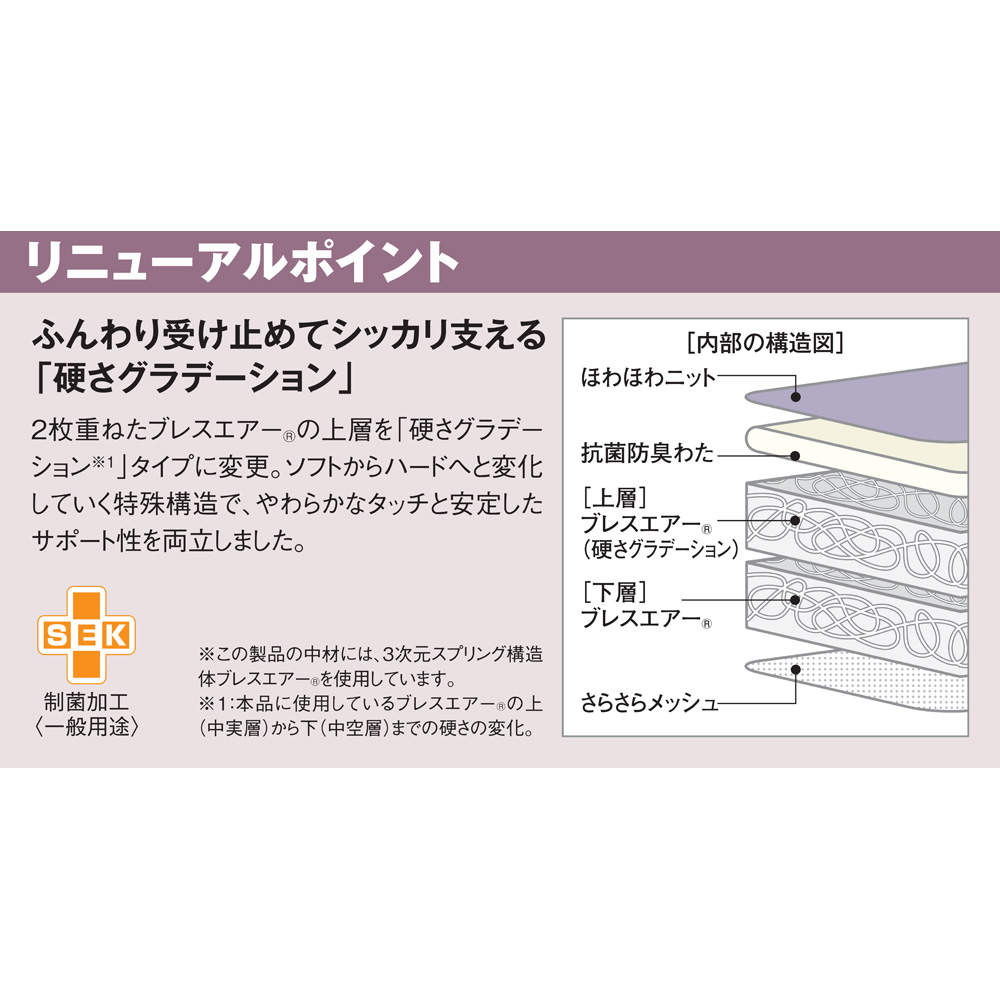 セミシングル （ブレスエアー（R）デラックスシリーズ 消臭・吸汗