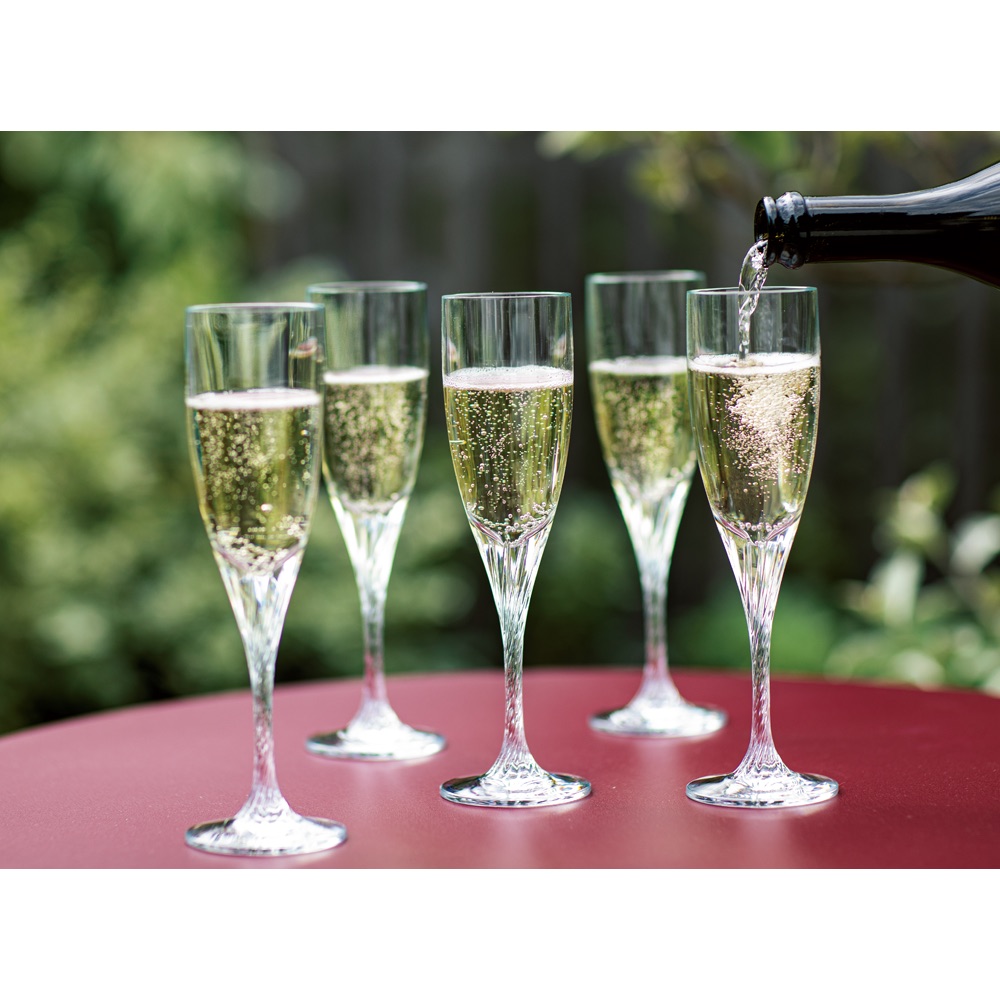 高級ワイングラス シャンパン グラス 5点セット 花柄 - キッチン/食器