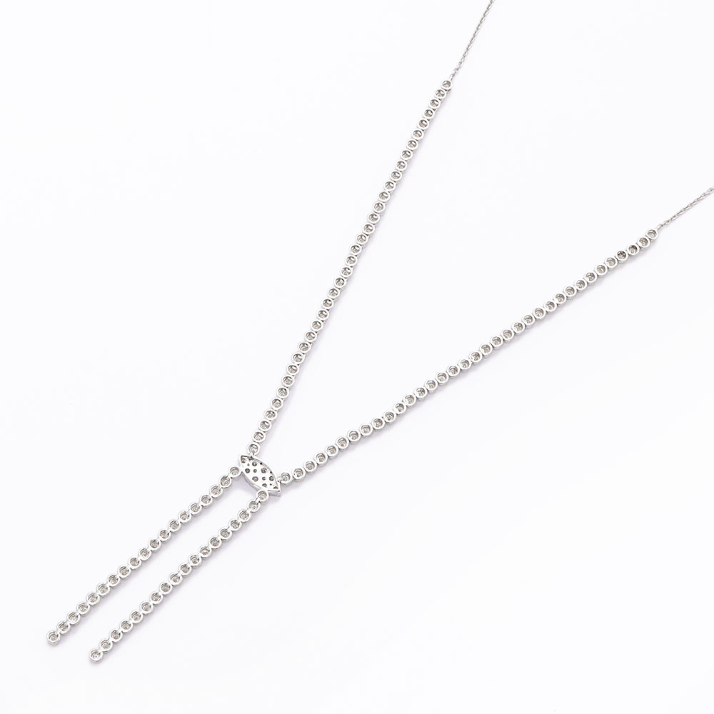 ダイヤモンド ジュエリー アクセサリー チェーンネックレス スター K18 K18WG 3ctダイヤ デザイン ネックレス J61201