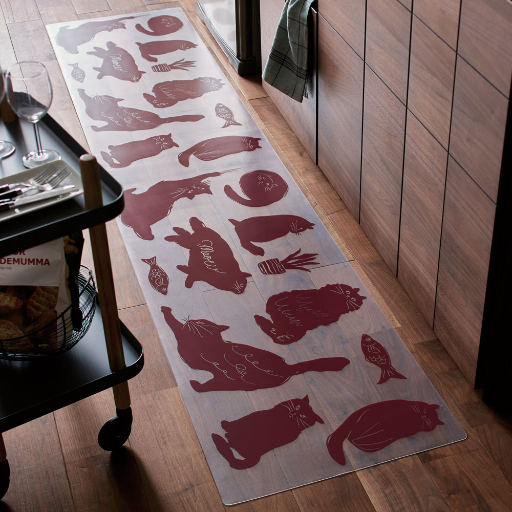 猫柄透明キッチンマット 50×270cm 通販 - ディノス